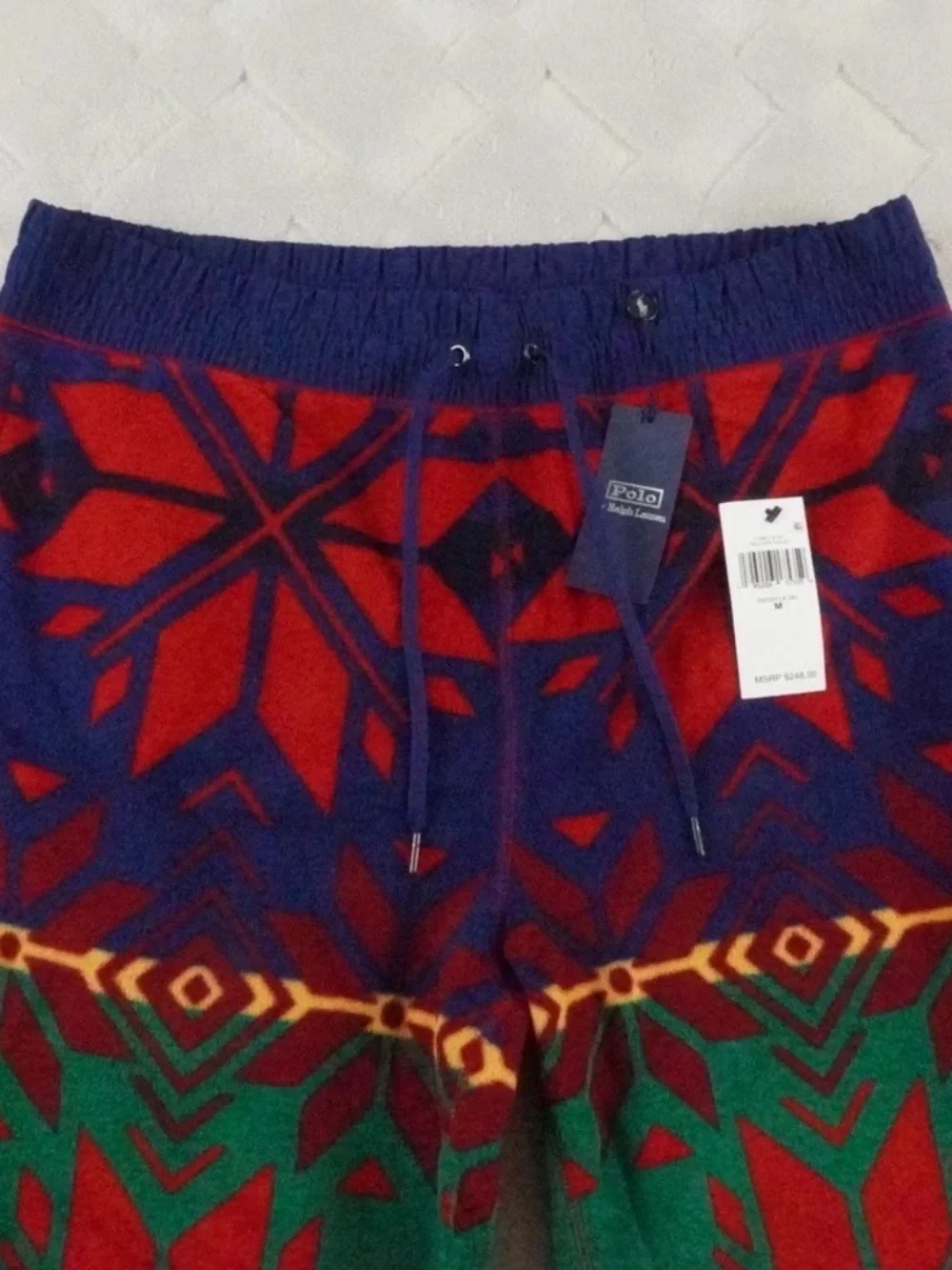 Polo Ralph Lauren Fair Isle Fleece Jogger Pant Mens Medium Multi Color